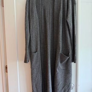Aqua Cashmere Soft Gray Open Cardigan